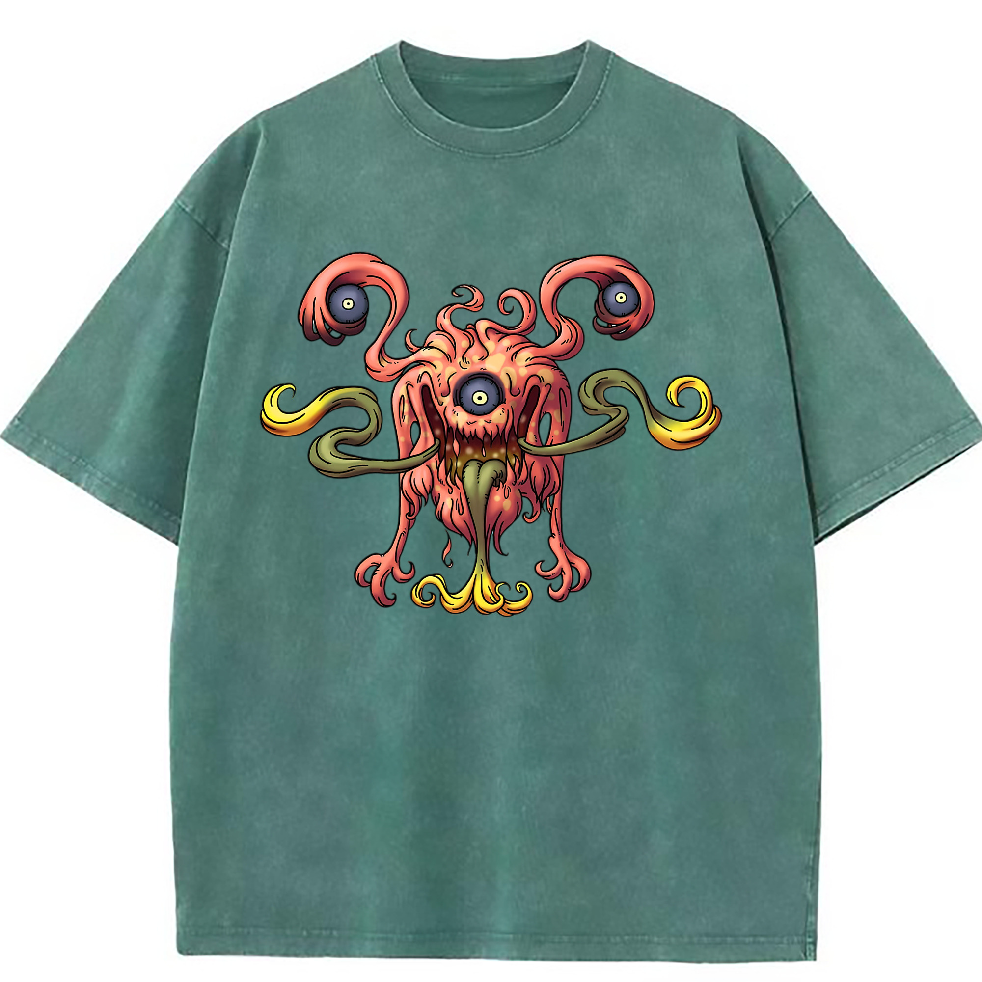 （画像用） ドラゴンクエスト Doragon Kuesuto Dragon Quest 綿100% ヴィンテージ風 半袖Tシャツ（フロントプリント）